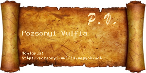 Pozsonyi Vulfia névjegykártya